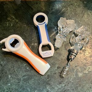 Bottle openers @ wine stoppers.